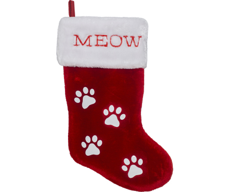 Red and White Plush Stocking - 20"