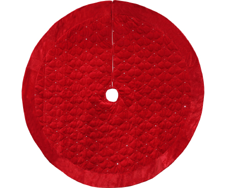 Red Quilted Velvet Snowflake Tree Skirt - 48"
