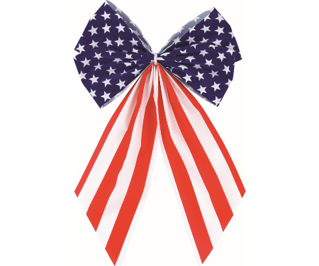 Patriotic Velvet Bow - 4 Loops (11" x 16")