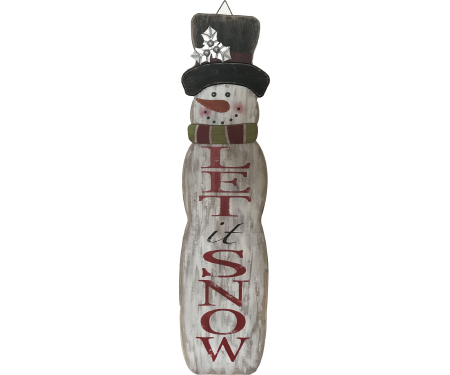 Let It Snow Wooden Snowman - 49.09" H