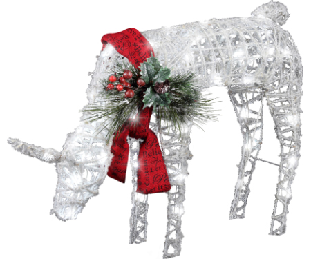 Sparkling Snowy Vines Doe - White