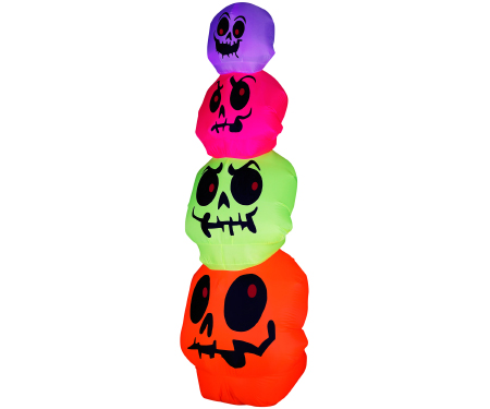 Airblown Inflatable Neon Skull Stack - Large