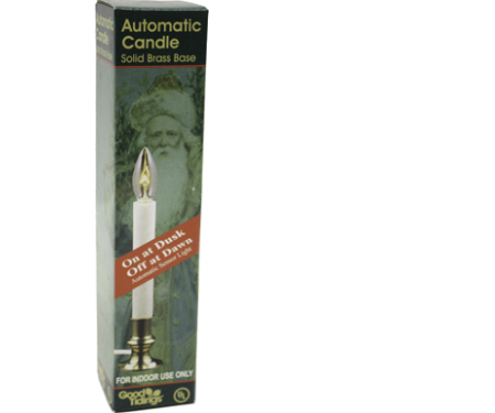 Brass Window Candle with Sensor - 9"