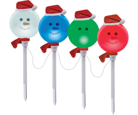Solar Snowman Pathway Light Stake