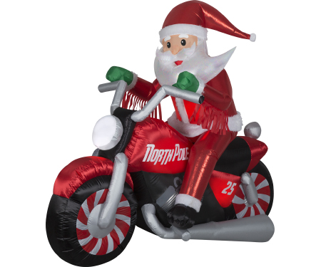 Airblown Luxe Santa Motorcycle Scene - Large