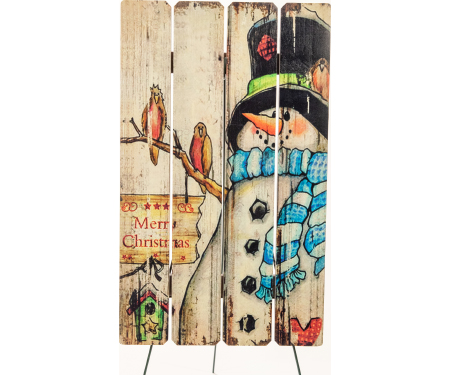 Snowman and Birds Sign - 11.8"
