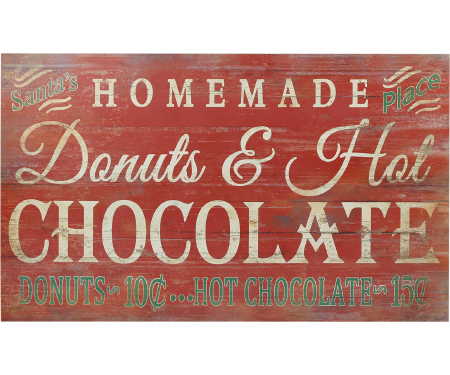 Homemade Donuts and Hot Chocolate Wooden Plaque