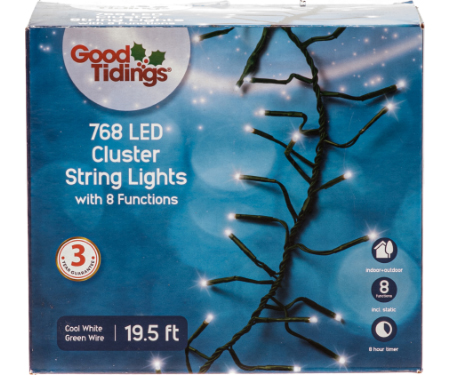 LED Cluster Lights - Cool White (19.5' L)