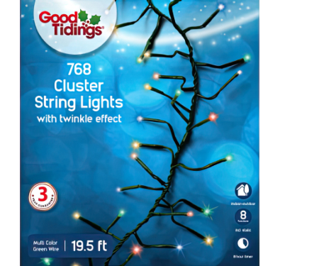 LED Cluster Lights - 768 Multicolor Lights (19.5' L)