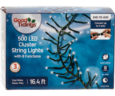 LED Cluster Lights - Cool White (16.4' L)