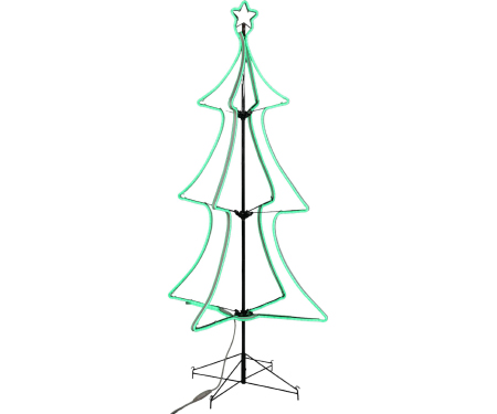 3D Folding Tree with Green LED Tape Lights - 6" H