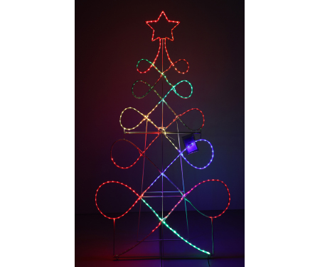 LED Tape Light Tree - Red, Green and Blue (7' H)