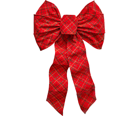Plaid Wired Bow - 7 Loops (10" x 22")