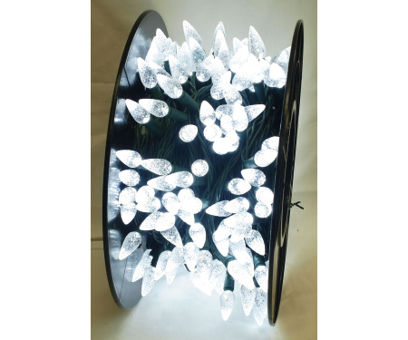 C6 Faceted LED Light Set - 150 Warm White Lights on Reel (63' L)