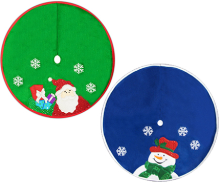 Snowman and Santa Tree Skirt - 20", Assorted