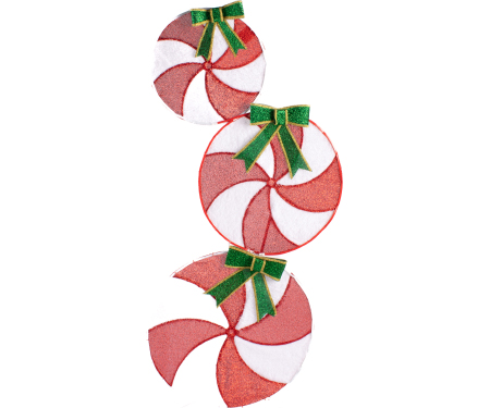 Peppermint Candy Nested Set - 100 LED Lights (60")