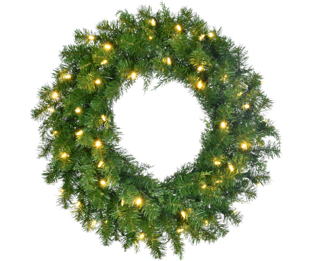 Soft Touch Tip Wreath - Warm White Lights (24")