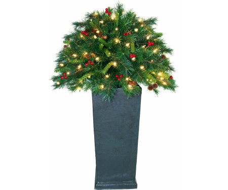 Potted Nest Mix Pine Tree - 100 Clear Lights (3' H)