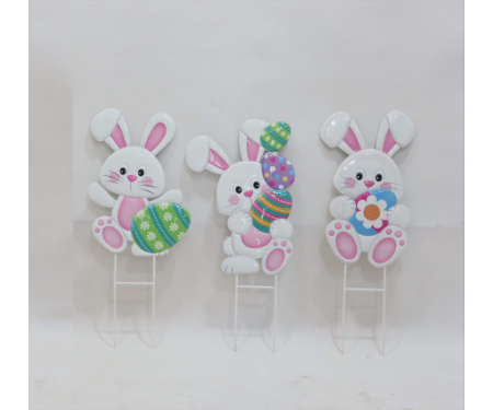 Easter Bunny and Egg Yard Stake