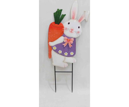 Easter Bunny with Carrot Yard Stake