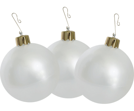 Mini Pearl Holiballs - 8", Set of 3