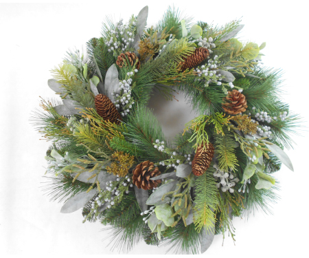 Bayberry and Pine Cone Wreath - 24"